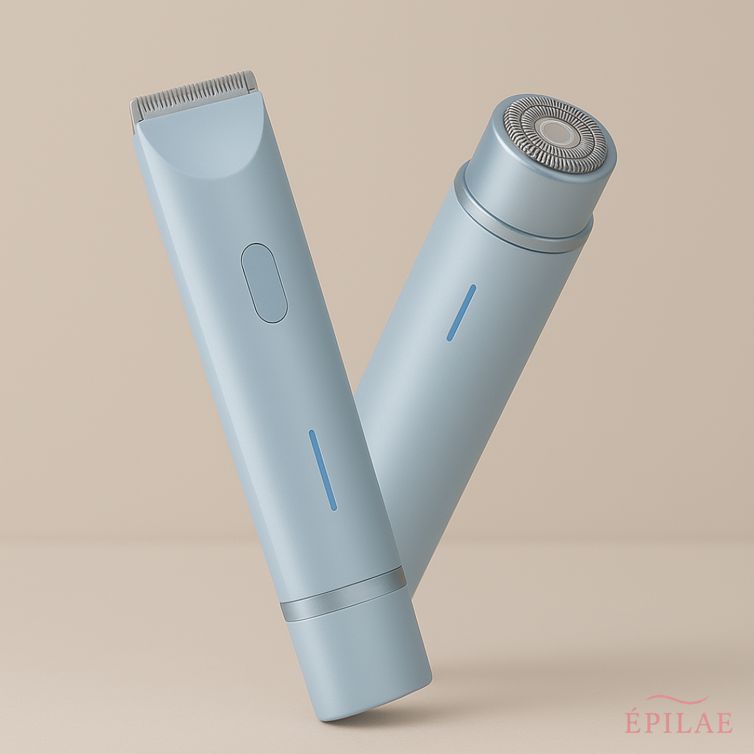 Rasoir tondeuse SilkyOne™ bleu d’Épilae – finition lisse sans coupure pour femme