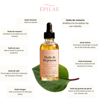 Huile de repousse Anti-chute hormonale 100% végétale