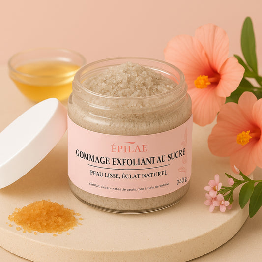 Gommage au sucre – Pour une peau lisse, douce et éclatante 🌸