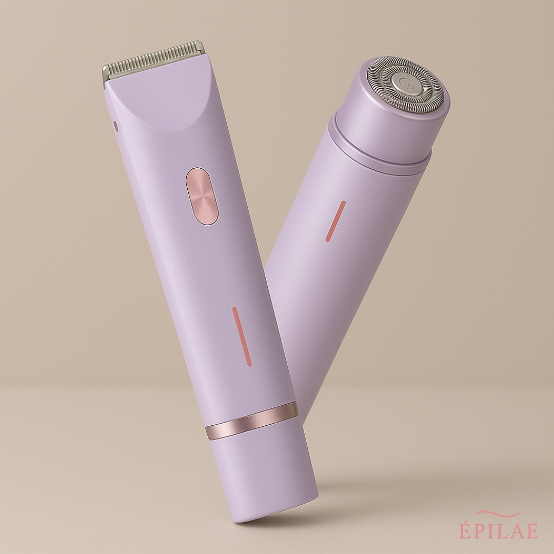 Rasoir tondeuse SilkyOne™ violet d’Épilae – design élégant, waterproof et rechargeable