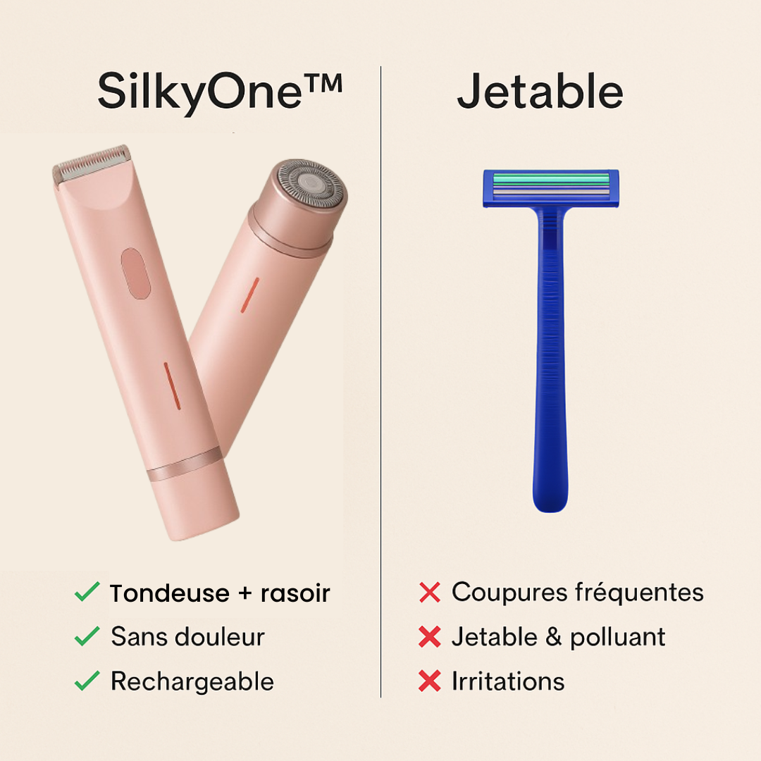Comparatif SilkyOne™ d’Épilae contre rasoir jetable – sans coupures, rechargeable et écologique